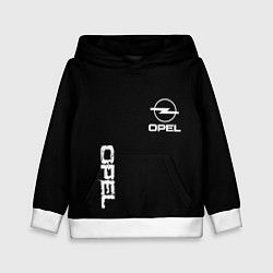 Толстовка-худи детская Opel white logo, цвет: 3D-белый
