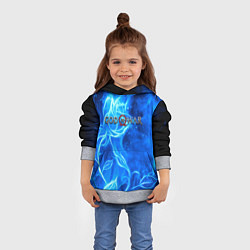 Толстовка-худи детская God of war neon flower, цвет: 3D-меланж — фото 2