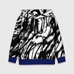 Толстовка-худи детская Чёрно-белая абстракция: нейросеть, цвет: 3D-синий