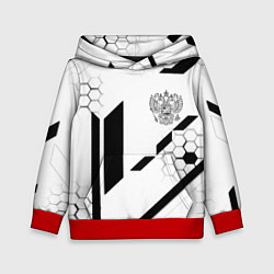 Толстовка-худи детская Герб Рф текстура геймер, цвет: 3D-красный