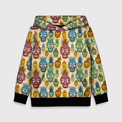 Толстовка-худи детская Обезьяна ананас, цвет: 3D-черный