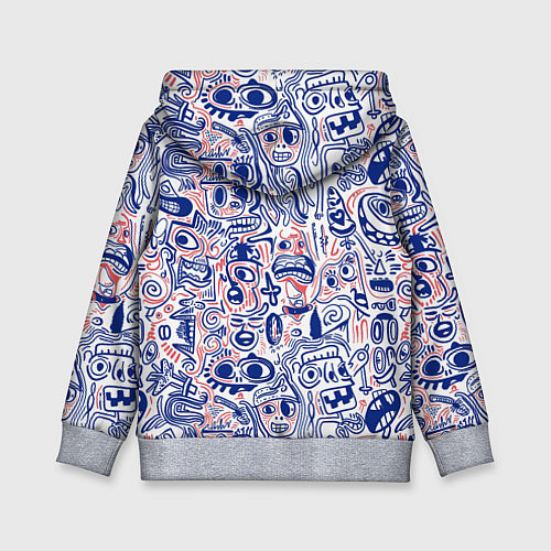 Детская толстовка Рожицы с узорами / 3D-Меланж – фото 2