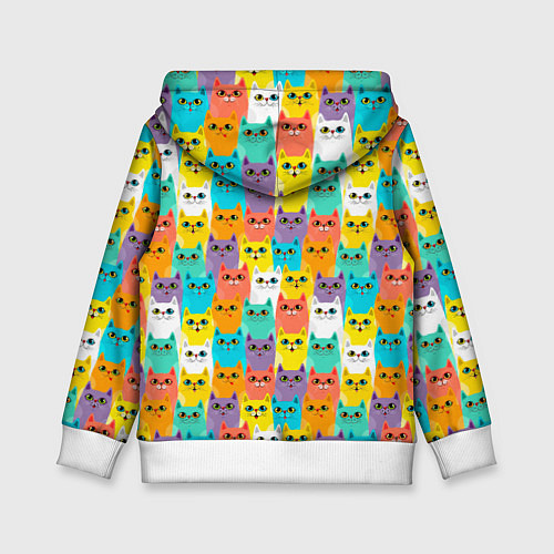Детская толстовка Разноцветные узорчатые котята / 3D-Белый – фото 2