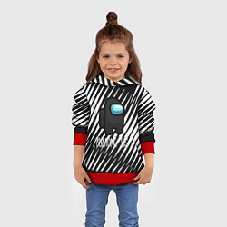 Толстовка-худи детская Among us текстура, цвет: 3D-красный — фото 2