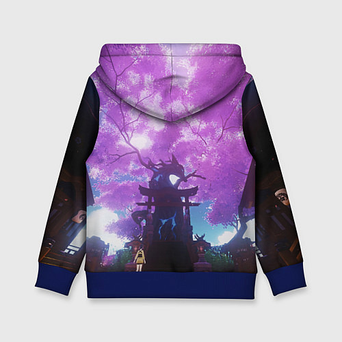 Детская толстовка Genshin Impact Сакура Наруками / 3D-Синий – фото 2