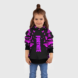 Толстовка-худи детская Fortnite buterfly neon, цвет: 3D-черный — фото 2