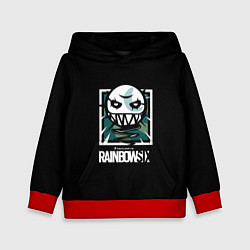 Толстовка-худи детская Rainbow six шутер гейм лого, цвет: 3D-красный