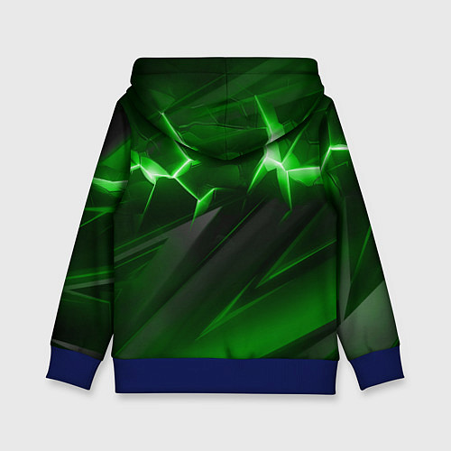 Детская толстовка Яркая зеленая объемная абстракция / 3D-Синий – фото 2