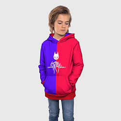 Толстовка-худи детская Stray cat games, цвет: 3D-красный — фото 2