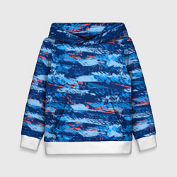 Толстовка-худи детская Яркий абстрактный рисунок для спорта, цвет: 3D-белый