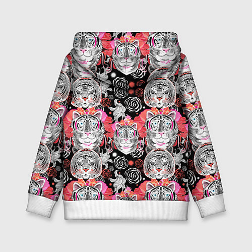 Детская толстовка Тигровый орнамент / 3D-Белый – фото 2
