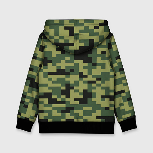 Детская толстовка Камуфляжный стиль текстура пикселя / 3D-Черный – фото 2