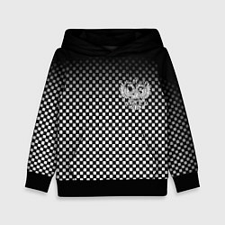 Толстовка-худи детская Россия клетка паттерн, цвет: 3D-черный