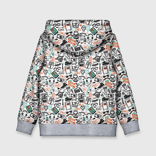 Детская толстовка Дудл хипстер / 3D-Меланж – фото 2