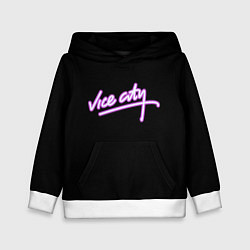 Толстовка-худи детская Vice city logo neon, цвет: 3D-белый