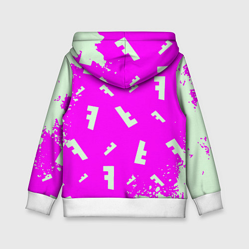 Детская толстовка Fortnite pattern pink / 3D-Белый – фото 2