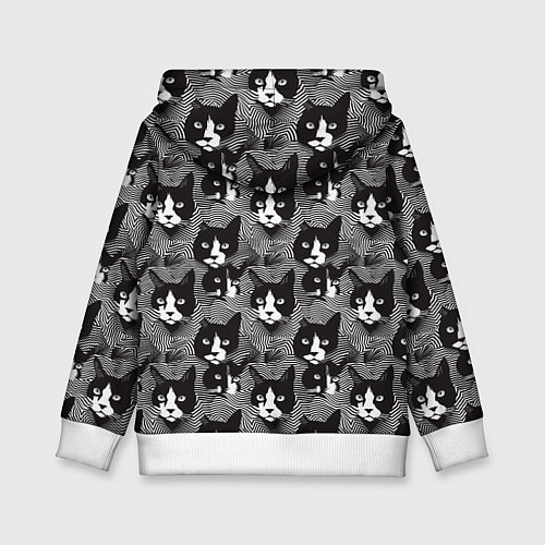 Детская толстовка Коты в оптической иллюзии / 3D-Белый – фото 2