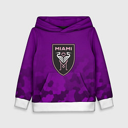 Толстовка-худи детская Inter Miami logo pattern, цвет: 3D-белый