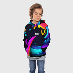 Толстовка-худи детская Neon abstraction - Milano, цвет: 3D-меланж — фото 2