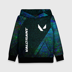 Толстовка-худи детская Valorant glitch blue cybersport, цвет: 3D-черный