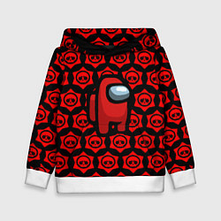 Толстовка-худи детская Among us pattern brawl stars, цвет: 3D-белый
