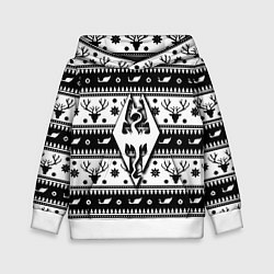 Толстовка-худи детская The Elder Scrolls winter deer pattern, цвет: 3D-белый