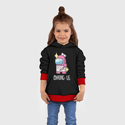 Толстовка-худи детская Амонг ас медик, цвет: 3D-красный — фото 2