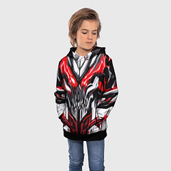 Толстовка-худи детская Абстрактный красный череп, цвет: 3D-черный — фото 2