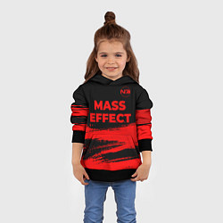 Толстовка-худи детская Mass Effect - red gradient посередине, цвет: 3D-черный — фото 2