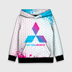 Толстовка-худи детская Mitsubishi neon gradient style, цвет: 3D-черный