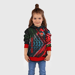 Толстовка-худи детская Geometry dash game steel, цвет: 3D-красный — фото 2