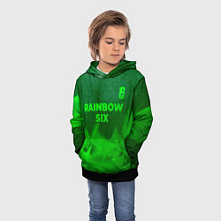 Толстовка-худи детская Rainbow Six - green gradient посередине, цвет: 3D-черный — фото 2