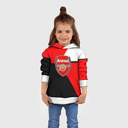 Толстовка-худи детская Арсенал лого геометрия, цвет: 3D-белый — фото 2