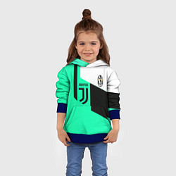 Толстовка-худи детская Juventus geometry, цвет: 3D-синий — фото 2