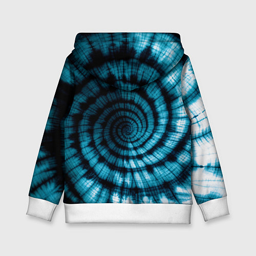 Детская толстовка Сине-зеленый тай-дай - спираль / 3D-Белый – фото 2