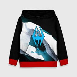 Толстовка-худи детская The Elder Scrolls краски текстура, цвет: 3D-красный