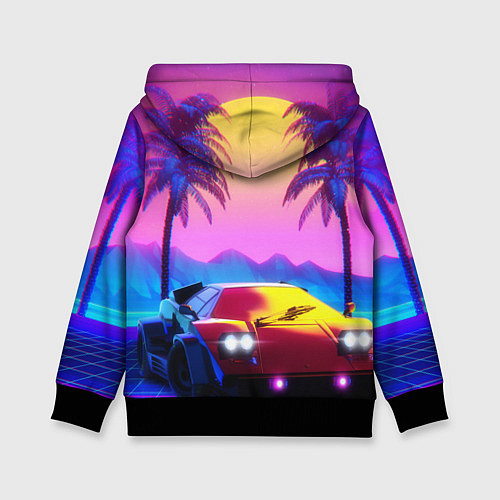 Детская толстовка Vice city retro wave Lambo / 3D-Черный – фото 2