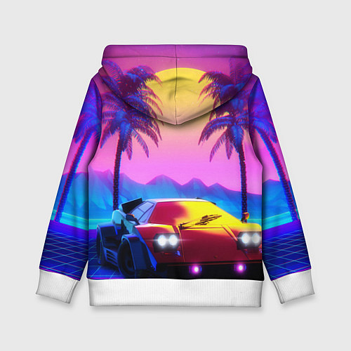 Детская толстовка Vice city retro wave Lambo / 3D-Белый – фото 2