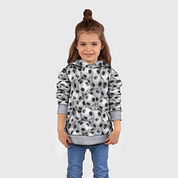 Толстовка-худи детская Футбольные мячи паттерн, цвет: 3D-меланж — фото 2