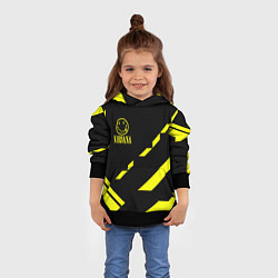 Толстовка-худи детская Nirvana geometry yellow, цвет: 3D-черный — фото 2