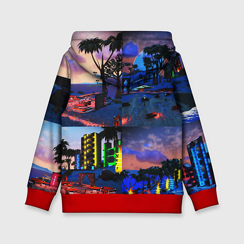 Детская толстовка GTA vice city коллаж / 3D-Красный – фото 2