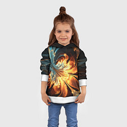 Толстовка-худи детская Абстрактный фрактал, цвет: 3D-белый — фото 2