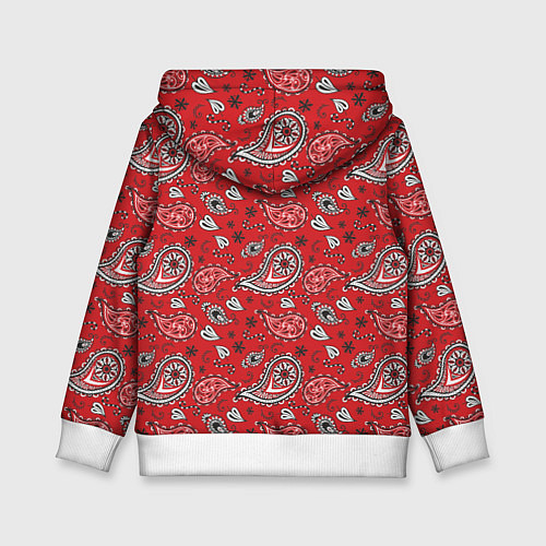 Детская толстовка Узор бандана красночерный / 3D-Белый – фото 2