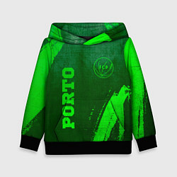 Толстовка-худи детская Porto - green gradient вертикально, цвет: 3D-черный