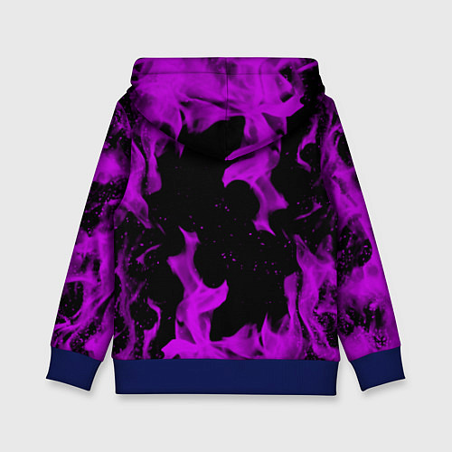 Детская толстовка Неоновый огонь текстура / 3D-Синий – фото 2
