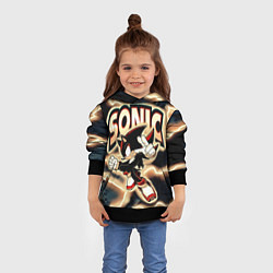 Толстовка-худи детская Sonic в молниях, цвет: 3D-черный — фото 2