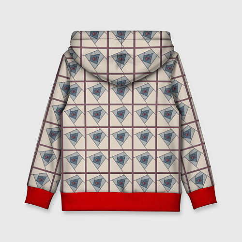 Детская толстовка Паттерн витраж графичная роза / 3D-Красный – фото 2