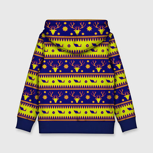 Детская толстовка Новый год зима паттерн / 3D-Синий – фото 2