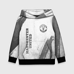 Толстовка-худи детская Manchester United - white gradient вертикально, цвет: 3D-черный