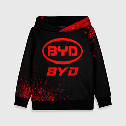 Толстовка-худи детская BYD - red gradient, цвет: 3D-черный